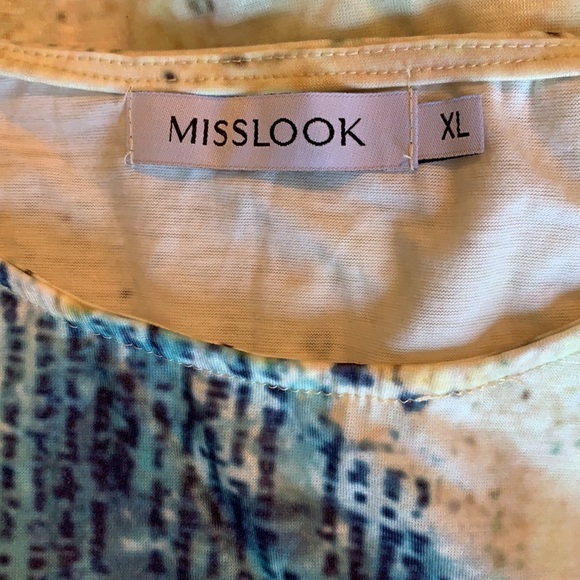 MISSLOOK NWOT Yellow Inspired Tee Size XL - Picture 3 of 5
